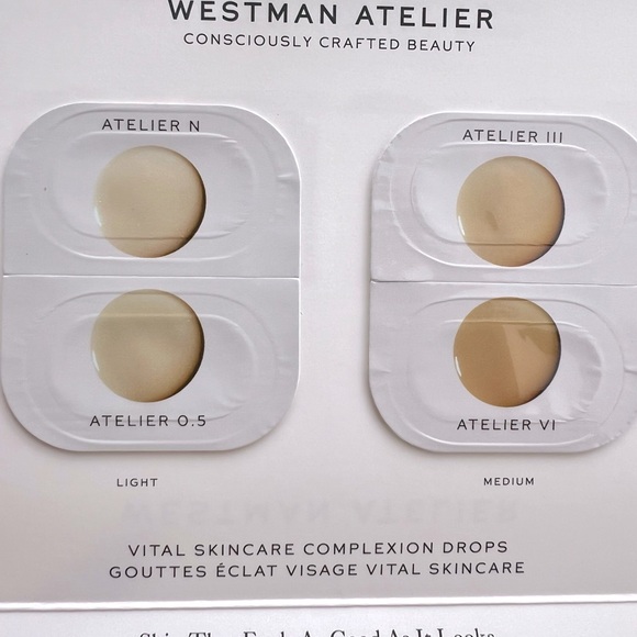 5 for 25⚡️Westman Atelier Vital Skincare Complexion Drops Skin Tint Sample Card - Picture 3 of 11
